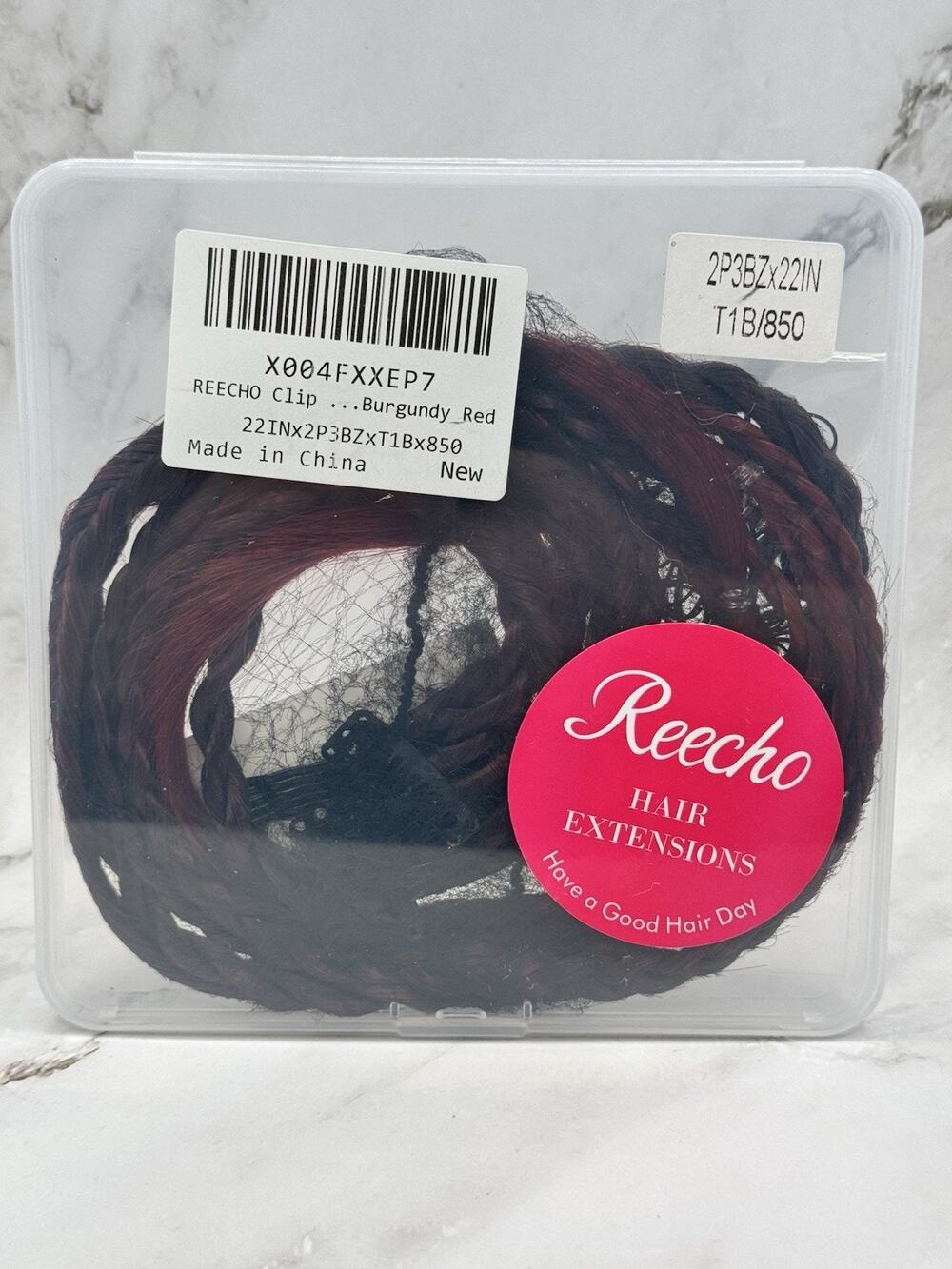 REECHO Clip Hair Extensions SEALED Burgundy Red-SHIPS FREE